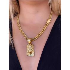 Cordão 10mm + Pingente Feminino Grumet Banhado A Ouro 18k - ToJoia18k