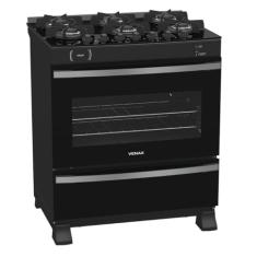 FOGAO A GAS MAXI VITREO 6 Q PRETO FOSCO GAS GLP