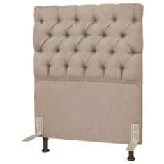 Cabeceira Cama Box Solteiro 90Cm Cristal Linho Bege