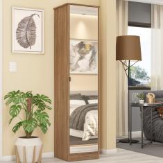 Armário Multiuso Reflex 1 Porta Espelhada Amêndola Touch - Demóbile