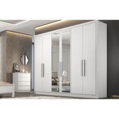 Guarda Roupa Casal 6 Portas (2 c/ Espelho) e 8 Gavetas Rizon/Linea Plu