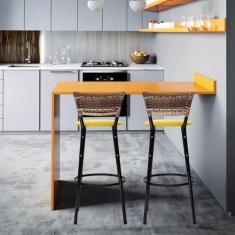 Kit 2 banquetas Bancos Cadeiras Para Bancada Alta Cozinha Gourmet Bare
