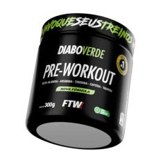 FTW Pré-Treino Diabo Verde em Pó com Cafeína, Aminoácidos Beta‑Alanina e Arginina para Treinos e Atividades Físicas - Pote 300 g (Limão)