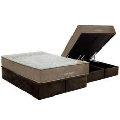 Cama Box Baú Queen: Colchão Espuma Ortobom D33 Viscoelástico Apollo Vi