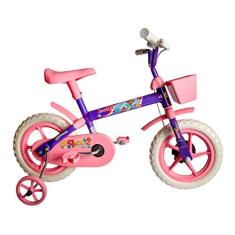 Bicicleta Aro 12 Infantil Feminina Samy Lillo Lilás Rosa