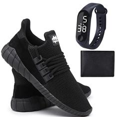 Tênis Caminhada Leve Academia + Carteira + Relógio