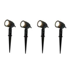 Kit 4 Peças Spot Luz Amarela Espeto Para Jardim 3W Ecoforce