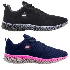 Kit 2 Pares Tênis Feminino ASC Para Academia Caminhada Sola Reta KGT2-Feminino