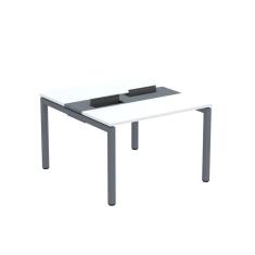 Mesa Plataforma Dupla com Pé de Aço para Coworking 110x120 Pdc11/12/2p Branco/Grafito