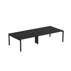 Mesa de Plataforma Dupla para 4 Pessoas Corporativa 160x140/4p Pdc16/14/4p Preto