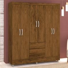 Guarda-Roupa Casal San Diego 6 Portas 2 Gavetas Imbuia Rústico - Panorama Móveis