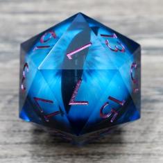Sharp Edge Eyeball 50MM D20 Large Single Dice with Gift Case, Dragon Moving Eye Dice for Dungeons and Dragons (Light Blue Eyeball)