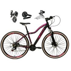 Bicicleta Aro 29 Feminina Ksw Mwza Shimano Altus 24v K7 Freios Hidráulicos Trava Pneus Faixa Bege-Feminino