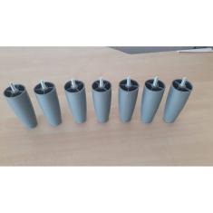 Kit Pes Cama box 7 pes Conico Cinza com 12 cm de altura