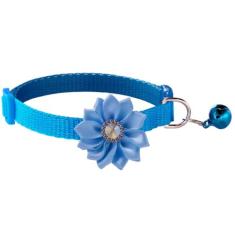 Coleira de gato com sino, decoração de flores XS coleira de cachorro menina fofa fantasia coleira de cachorro com sinos para PPS XS pequeno gatinho pequeno animal de estimação fêmeas, pescoço 7-12