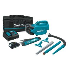 Aspirador De Pó 500ml Sem Fio 18V Com Bateria Carregador Mangueira Bolsa Bicos DCL184RF Makita