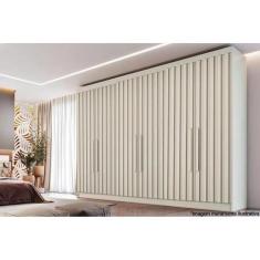Guarda Roupa Casal Ripado 6 Portas 6 Gavetas - Potente-Off White - Móv