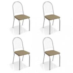 Conjunto 4 Cadeiras para Sala de Jantar Noruega Metal - Kappesberg