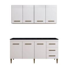 Cozinha Completa 7 Portas 3 Gavetas Atenas Kaiki Moveis Branco