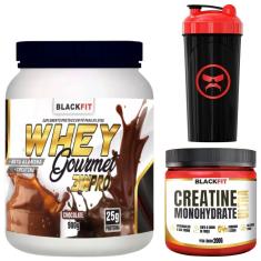 Kit Whey + Creatina + Coqueteleira 900g Max Desempenho Em Ganho De Massa Muscular-Unissex