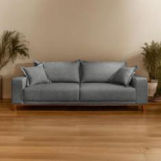Sofá Fixo 2 Lugares Luxo 160 Cm Argos Cinza - Castellar Móbile