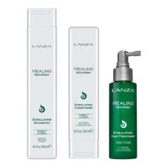 Kit Nourish Stimulating Shampoo, Condicionador E Hair Treatment Lanza