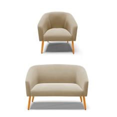 Kit 01 Namoradeira 02 Lugares E 01 Poltrona Marrom Rato