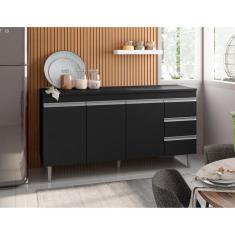 Balcão Gabinete Para Cozinha Andréia 160 cm com Tampo 