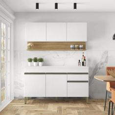 Cozinha Compacta com Tampo 150cm 6 Portas 1 Gaveta Line Kits Paraná