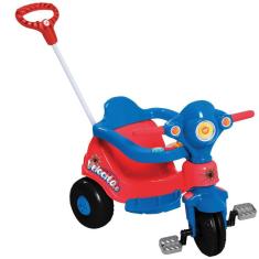 Triciclo Infantil Meninos Velocita Vermelho Passeio e Pedal Calesita