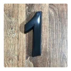 Número 1 Residencial Preto 14cm De Altura - MetalCromo