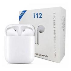 Fone De Ouvido In-Ear Sem Fio I12 Tws Branco - DRAIK