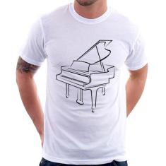 Camiseta Piano - Foca na Moda, Branco, M