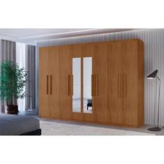Guarda Roupa Casal Hera Premium Com Espelho 8 Portas Moderna Naturalle