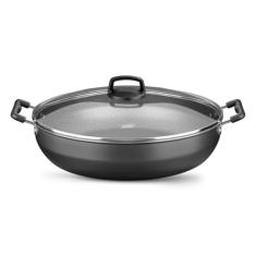 MTA - Panela Disco Alto em Alumínio Antiaderente com Tampa de Vidro e Alça, Capacidade de 7,5L, nº 36, Cor Grafite, Linha Supra.