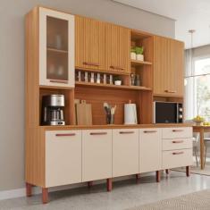 Armário de Cozinha Celeste 100 MDF 8 Portas e 3 Gavetas - MH Móveis, F