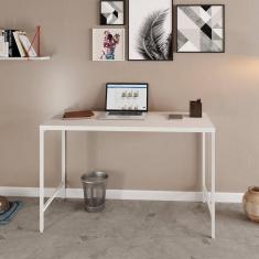 Escrivaninha Estilo Industrial 120cm Active Yescasa Branco Chess / Est.Branca