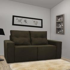 Sofá 2 Lugares Onix 1,80m Para Sala Confortavel Sued Herrero Cor:marrom Escuro