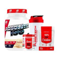 Kit Whey Absolute Iso 900g - Bio Sport + Creatina 100% Pure 500g + Ato