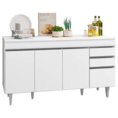 Balcão Gabinete de Pia com Tampo 150cm 4 Portas 2 Gavetas Marrocos Bra