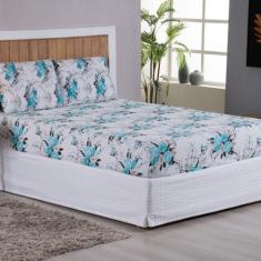 Jogo De Lençol Queen 3 Peças 200 Fios 100% Algodão Estampado - Shoppin