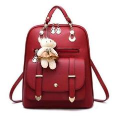 Bolsa Mochila Feminina Com Chaveiro Urso material sintético BL1201 - K