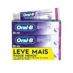Oral-B Pasta de Dente 3D White Brilliant Fresh, Clareador Avançado com Micropartículas Clareadoras, 53 ml, 3 Unidades