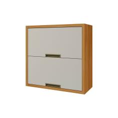 Armário Aéreo p/ Cozinha Imperatriz c/ 2 Portas Basculante 80cm Freijo/Off White - Nesher