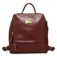 Mochila Feminina de Couro Liz  - Preto-Unissex