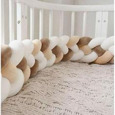 Berço do bebê para-choques crianças com trançado nó para-choques berço bump