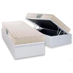 Conjunto Box Baú Solteiro: Colchão Espuma Herval D45 Droom + Base Crc Courano White(88x188)