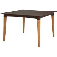 Mesa Tramontina Laura Rattan em Polipropileno Marrom com Pernas de Madeira