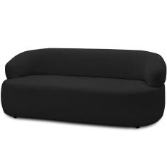 Sofá 3 Lugares Orgânico Sala De Estar Living 170cm Carmen F04 Veludo Preto - Lyam Decor