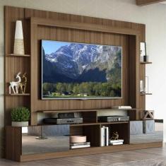Rack c/ Painel e Suporte TV 65" Portas c/ Espelho Oslo Multimóveis Mad